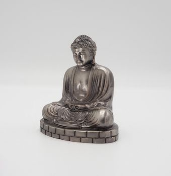 Great buddha or Daibutsu silver model of Kamakura temple Japan.