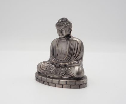 Great buddha or Daibutsu silver model of Kamakura temple Japan.