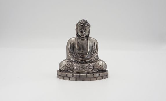 Great buddha or Daibutsu silver model of Kamakura temple Japan.