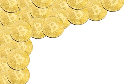 BITCOIN Cryptocurrency on white background. Cryptocurrency concept