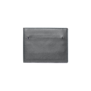 Gray leather wallet isolated on white background