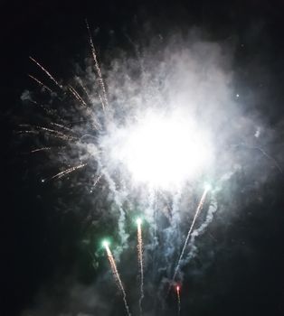 Bright firework at night