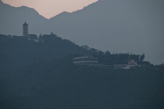 Pagoda and Wenwu temple in Sun Moon Lake Taiwan