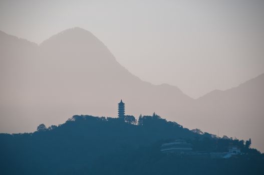 Wenwu temple and Pagoda in Sun Moon Lake Taiwan