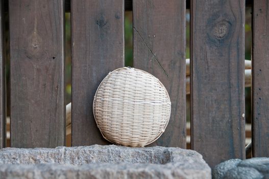 Wooden old basket Japanese style