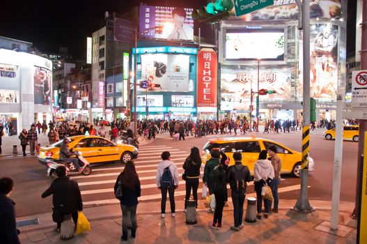 Ximending shopping district in Taipei Taiwan