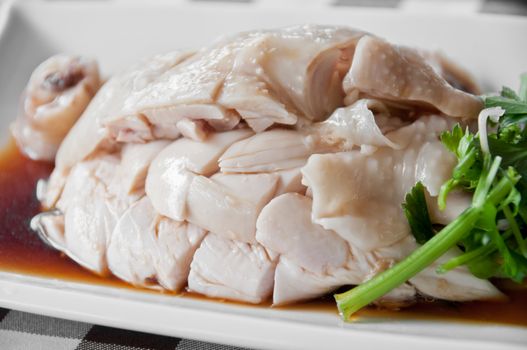 Hainanese Chicken on soy sauce