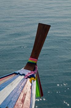 Colourful sacred strip of sea boat in Phuket