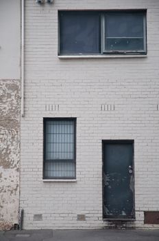 European white townhouse building