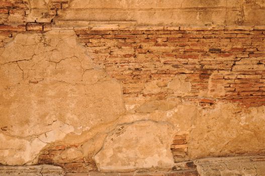 Ancient orange brick wall