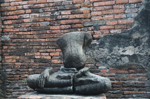 Buddha statue sit in Ayudhaya Thailand ancient capital city