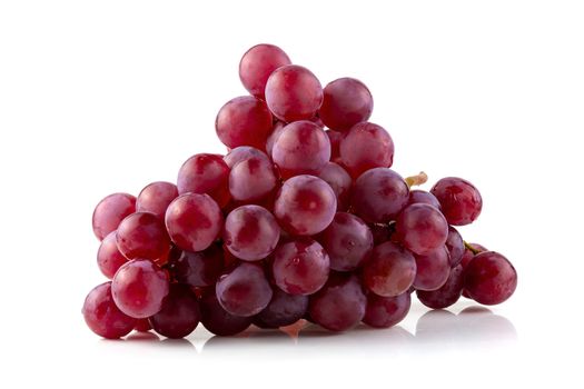 Red Grapes isolated on over white background.