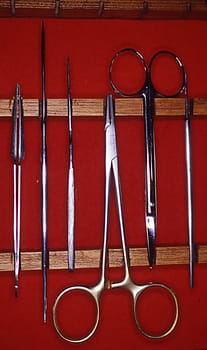 Surgical instruments in a storage box