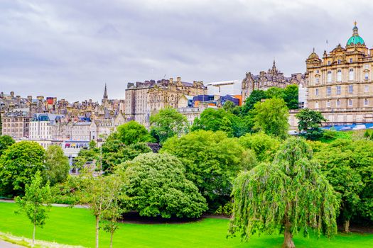 famous Princes Street gardens in Edinburgh Scotland