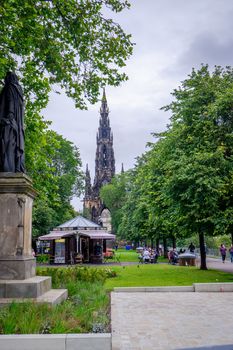 famous Princes Street gardens in Edinburgh Scotland