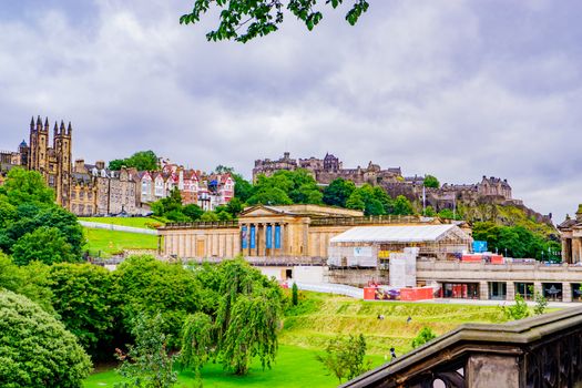 famous Princes Street gardens in Edinburgh Scotland