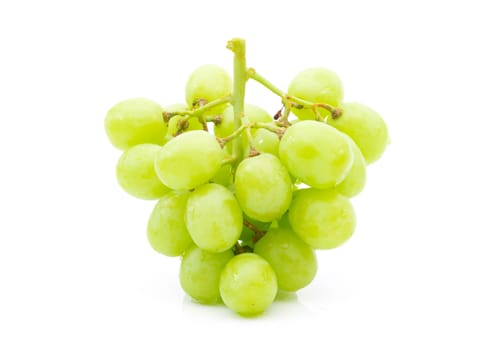 Fresh grape green on a white background
