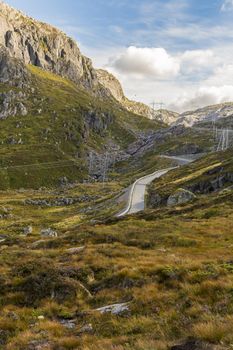 Road to Kjerag Kjeragbolten in amazing landscape in Rogaland, Norway.