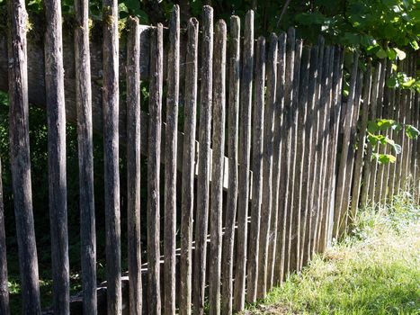 Old wooden picket fence