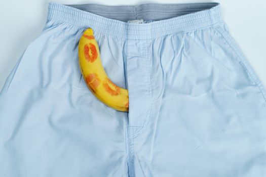 Banana and boxer in sex concept.