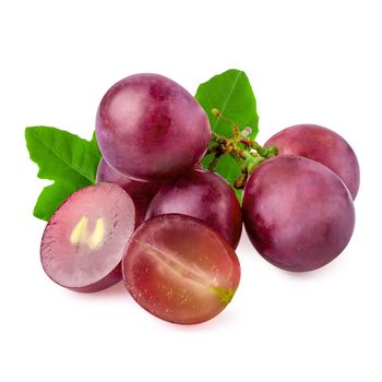 Red Grapes isolated on over white background.