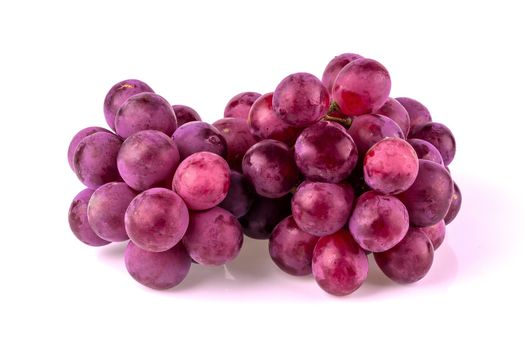 Red Grapes isolated on over white background.