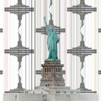 Modern art. Liberty statue. 3D rendering