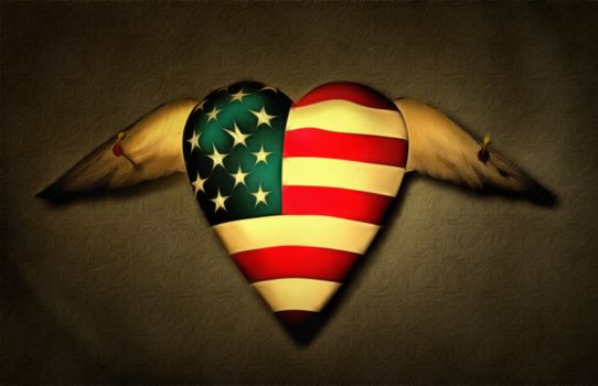 American Freedom Pinned. 3D rendering