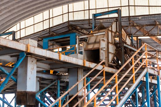 Old abandoned recycling plant. Trash deposit. modern pollution concept. Bordo de Xochiaca