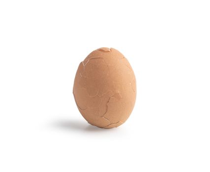 Broken egg isolated on the white background with clipping paths