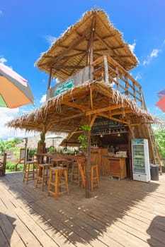 Sa Kaeo, Thailand - July 17, 2020: Beautiful scenery at the popular coffee cafe named Woodhouse Khao Chakan in Khao Chakan District, Sa Kaeo Province, Thailand.