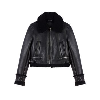Leather jacket isolated on white with clipping path
