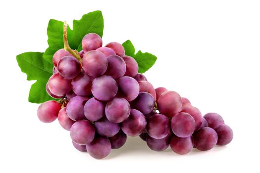 Red Grapes isolated on over white background.