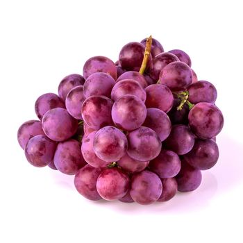 Red Grapes isolated on over white background.