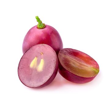 Red Grapes isolated on over white background.