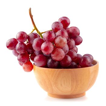 Red Grapes isolated on over white background.