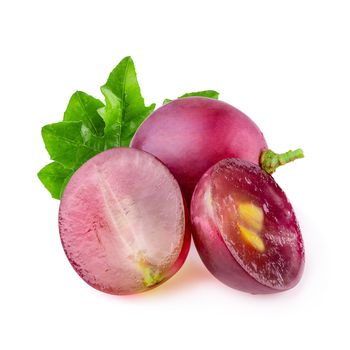 Red Grapes isolated on over white background.