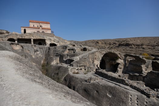 Uplistsikhe is an ancient rock-hewn town in eastern Georgia. 10 kilometers from Gori, Shida Kartli.The place was founded in the late Bronze Age, around 1000 BC, continuously inhabited until 13th cent.