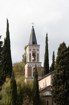 The Monastery of St. Nino at Bodbe is a Georgian Orthodox monastic complex and the seat of the Bishops of Bodbe located 2 km from the town of Sighnaghi, Kakheti, Georgia