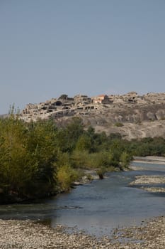 Uplistsikhe is an ancient rock-hewn town in eastern Georgia. 10 kilometers from Gori, Shida Kartli.The place was founded in the late Bronze Age, around 1000 BC, continuously inhabited until 13th cent.