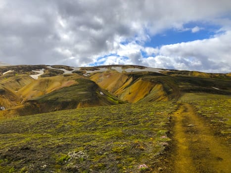 Landscape at Landmannalaugar, Fjallabak Laugavegur hiking trail.