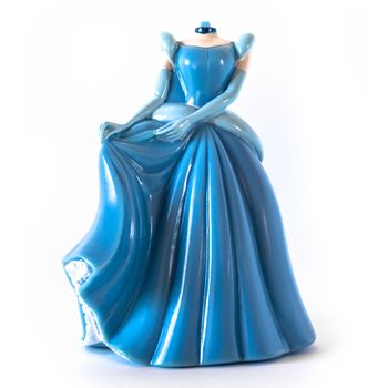 Puppet on a white background of a Cinderella without the head.