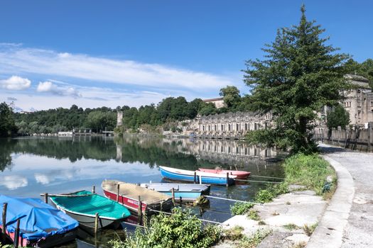 Taccani hydroelectric power plant. Trezzo sull'Adda (MILAN), ITALY - July 21, 2018.