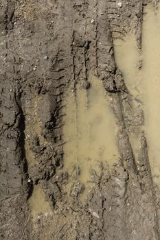 Texture of mud. Wet dirt. Puddle.
