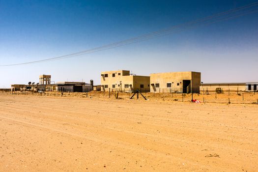 A typical poultry production facility located in the desert near Riyadh, Saudi Arabia. September 29, 2017.