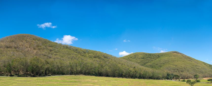 Panorama landscape view of mountain agent blue sky  in countryside Thailand