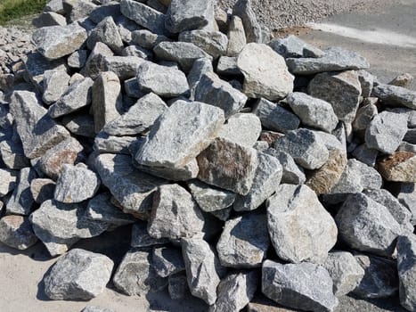 pile of grey rocks or stones at construction site