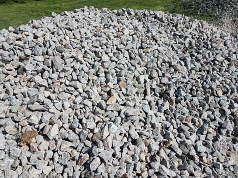 pile of grey rocks or stones at construction site