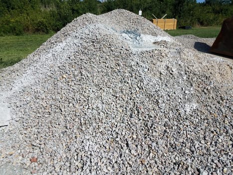 pile of grey rocks or stones at construction site