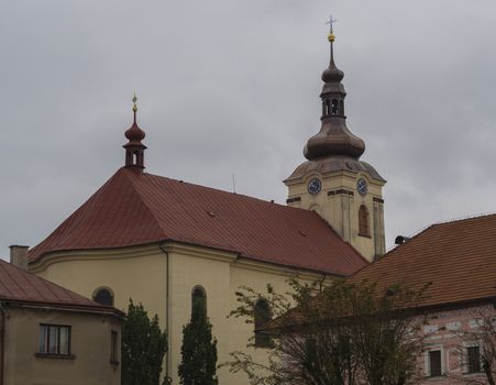 Baroque church in Kamenice village in czech republic